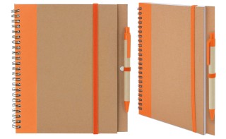 Cuaderno con tapa de cartón reciclado promocional